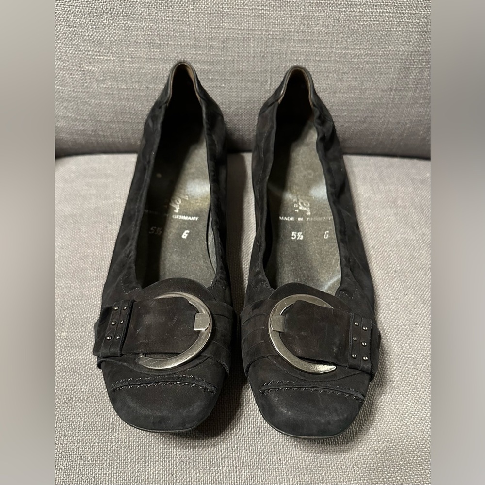 Semler black suede leather "Denise" flats US size 7.5  7 1/2